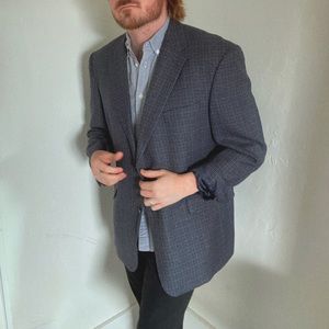 Men’s Navy Plaid Blazer